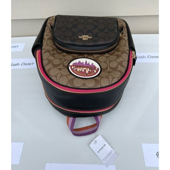 Coach Backpack With Souvenir Patches In Blocked Signature main image 5